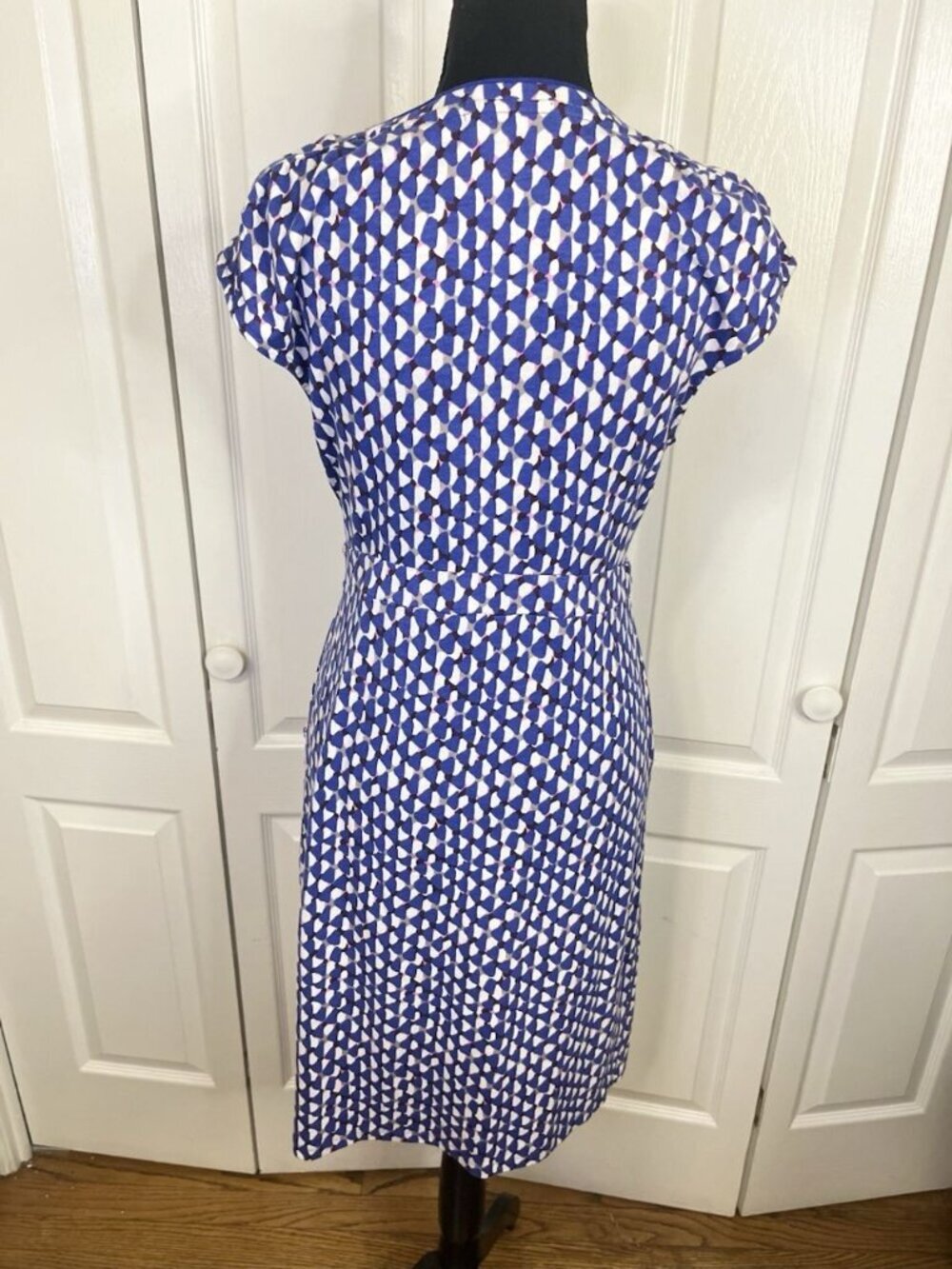 Boden Jersey Margot Sz 8R Dress Pockets Geometric Cap Minimimalist Quiet Luxury - Picture 8 of 11